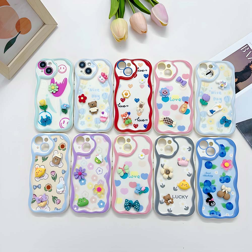 3D Cute Pet Flower and Toy Soft Cover With Random Heart Shape Bracelet - iPhone 12 Pro Max