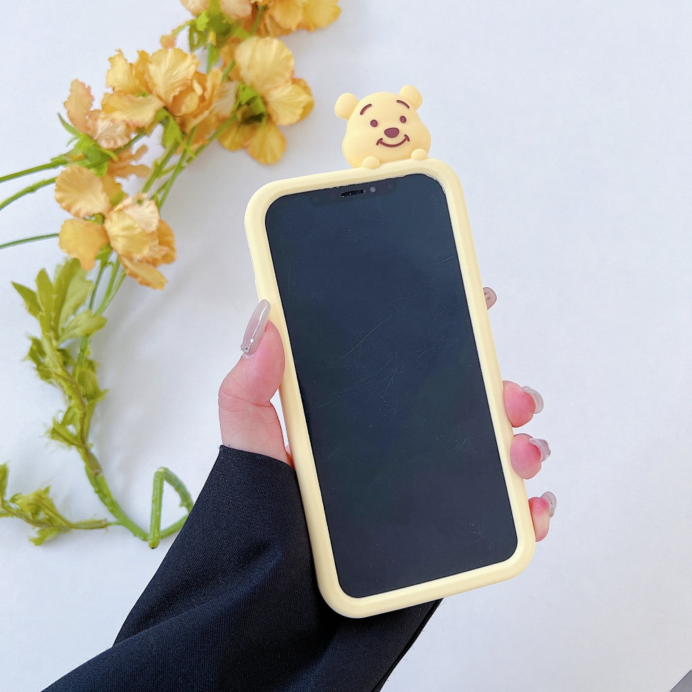 Cute Bear Shape Mirror Silicone Soft Phone Case | Mobile Cover - iPhone 13