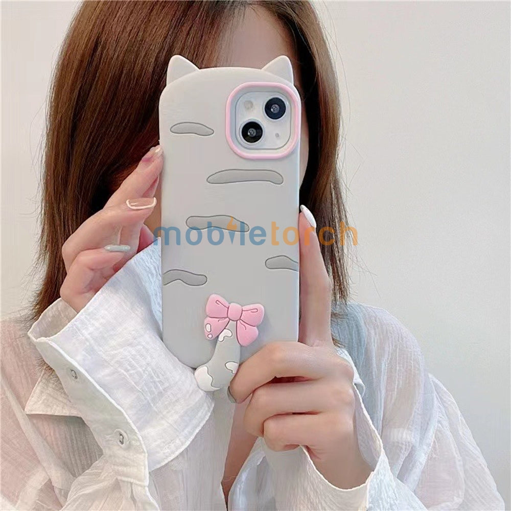 Cute Little Cat Phone Case with A Rotated Tail - iPhone 14 Pro
