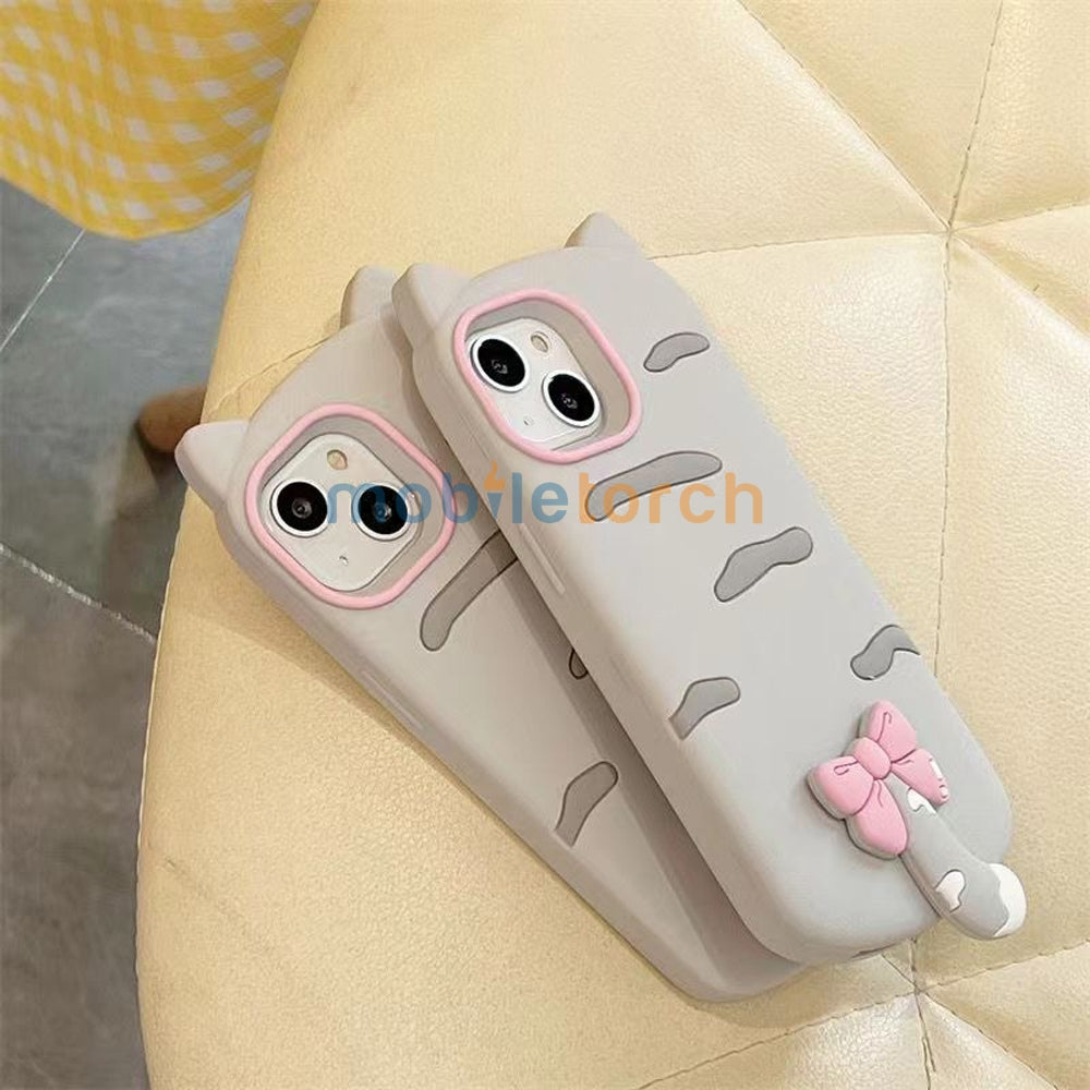 Cute Little Cat Phone Case with A Rotated Tail - iPhone 14 Pro