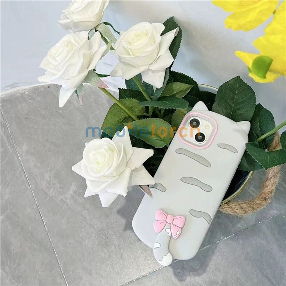Cute Little Cat Phone Case with A Rotated Tail - iPhone 14 Pro
