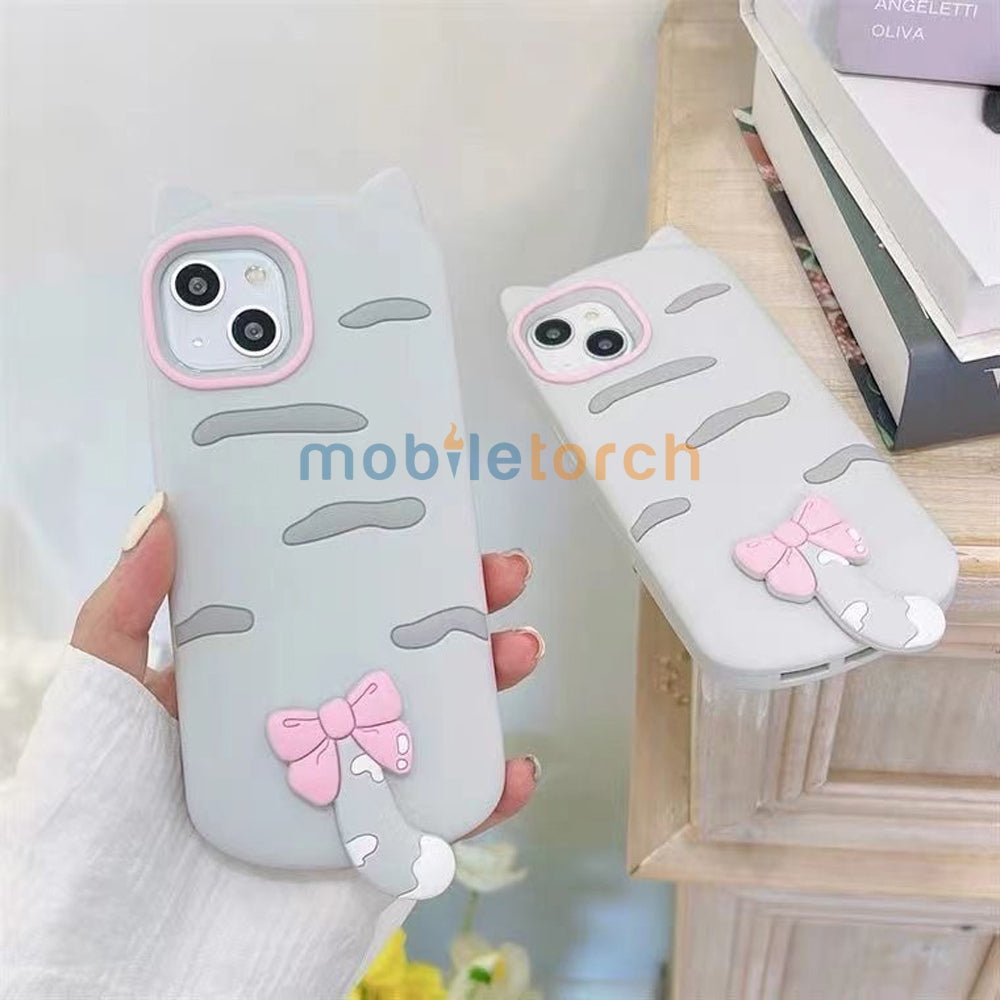 Cute Little Cat Phone Case with A Rotated Tail - iPhone 14 Pro
