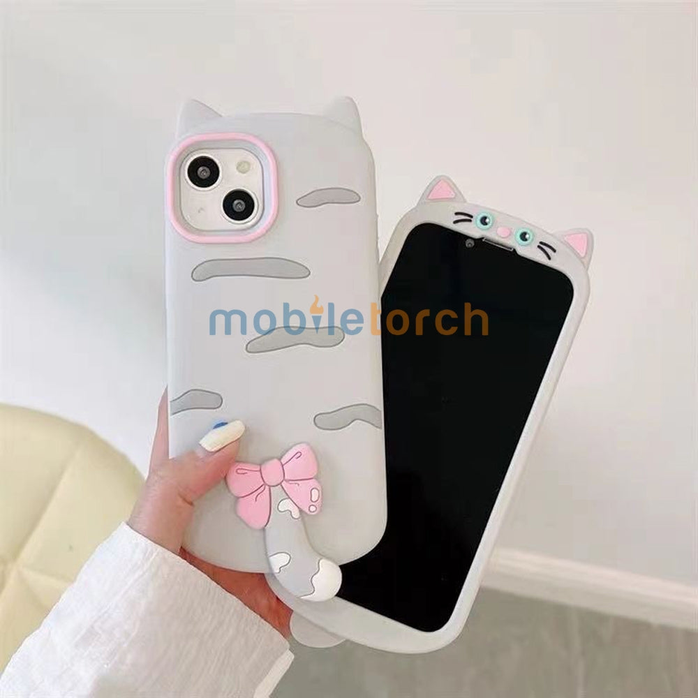 Cute Little Cat Phone Case with A Rotated Tail - iPhone 14 Pro