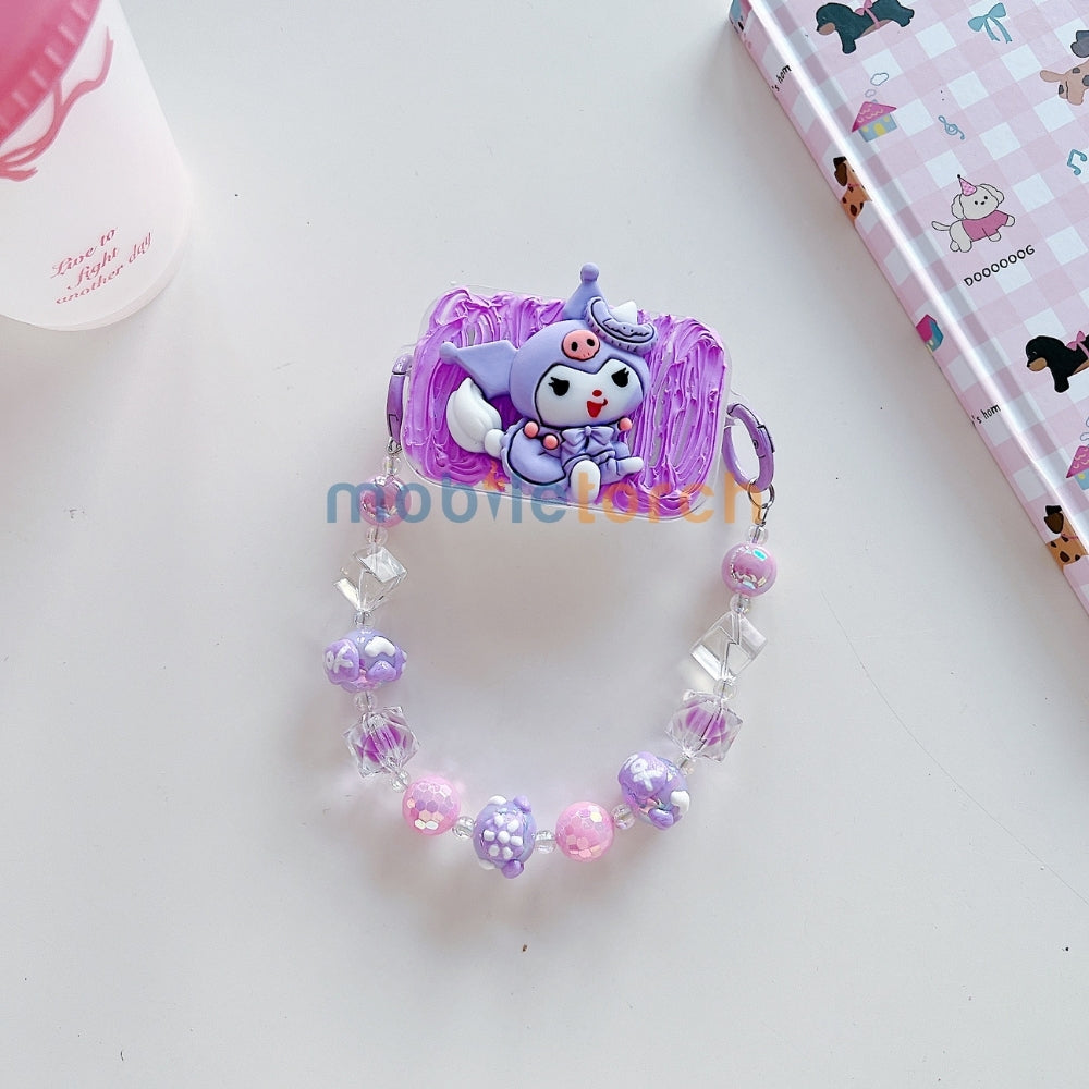 Cute Mini Cartoon Toy Flip Mirror Universal Stand with Crystal Bracelet