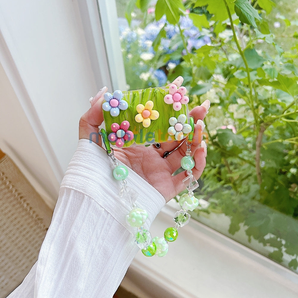 Cute Mini Cartoon Toy Flip Mirror Universal Stand with Crystal Bracelet