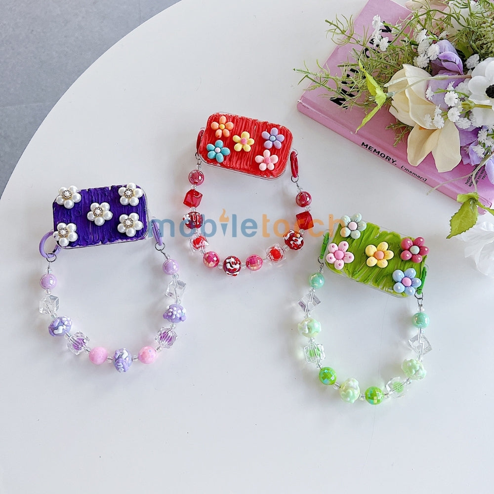 Cute Mini Cartoon Toy Flip Mirror Universal Stand with Crystal Bracelet
