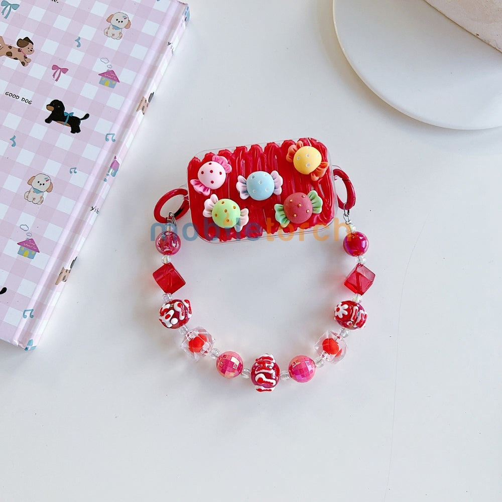 Cute Mini Cartoon Toy Flip Mirror Universal Stand with Crystal Bracelet