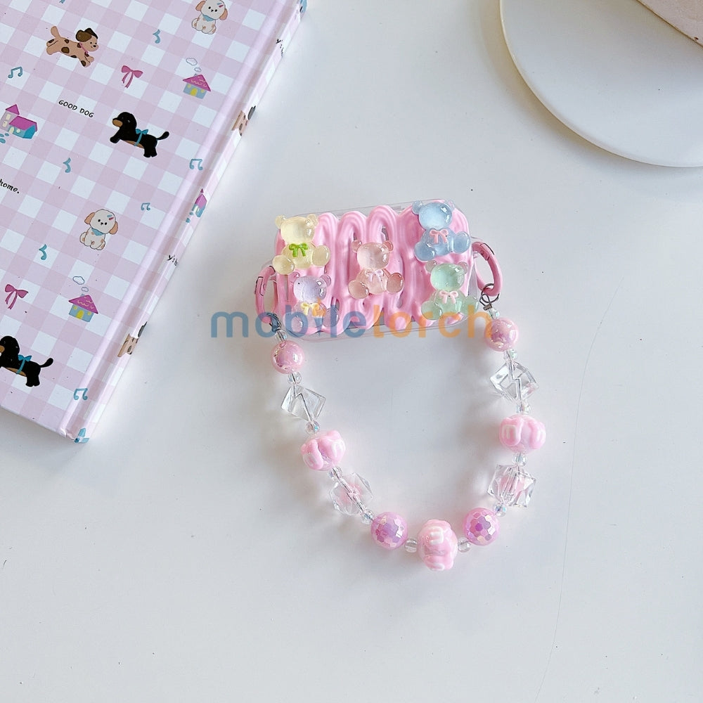 Cute Mini Cartoon Toy Flip Mirror Universal Stand with Crystal Bracelet