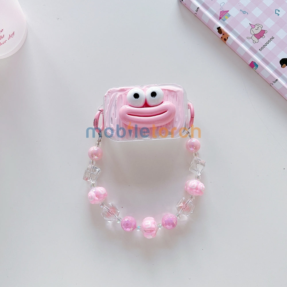 Cute Mini Cartoon Toy Flip Mirror Universal Stand with Crystal Bracelet