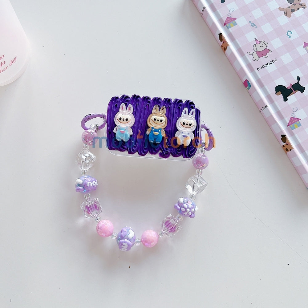 Cute Mini Cartoon Toy Flip Mirror Universal Stand with Crystal Bracelet