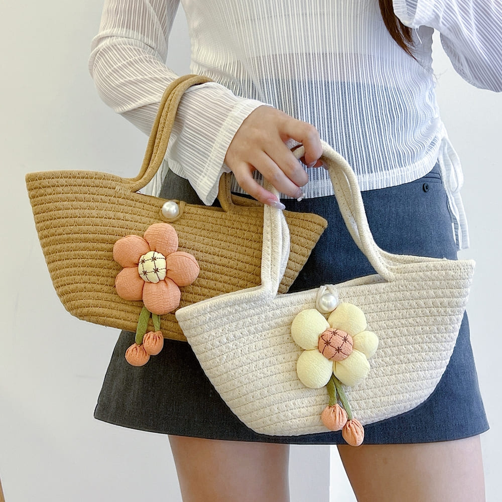 Vintage Bloom Jute Tote | Multipurpose Handbag