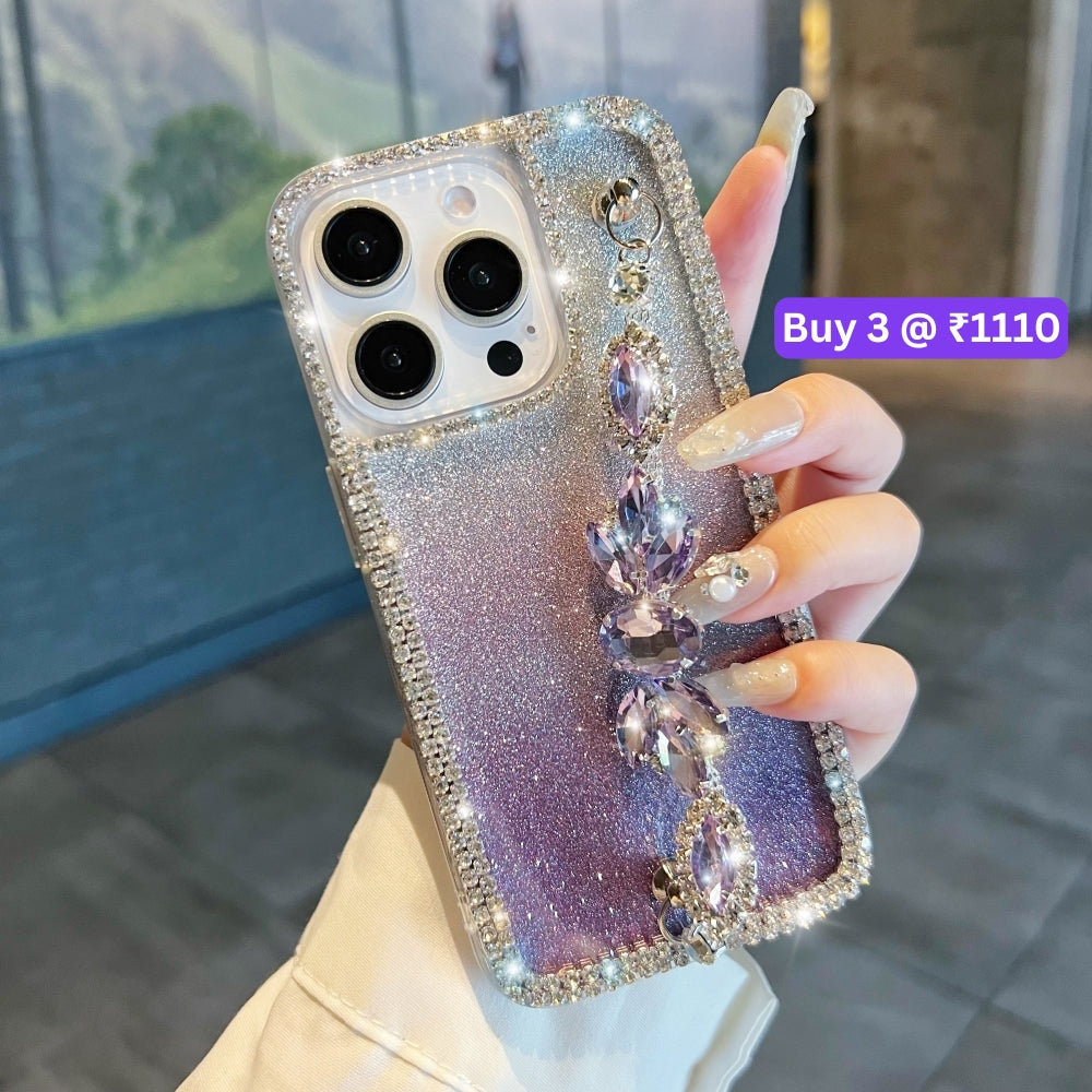 Diamond Bracelet Chain Glitter Plated TPU (Soft) Phone Case - Samsung S24