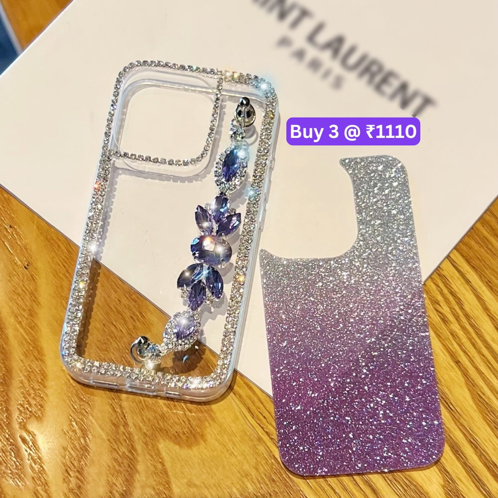 Diamond Bracelet Chain Glitter Plated TPU (Soft) Phone Case - Samsung S24
