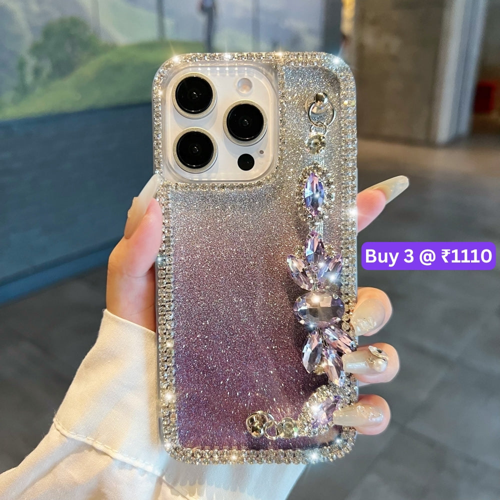 Diamond Bracelet Chain Glitter Plated TPU (Soft) Phone Case - Samsung S24