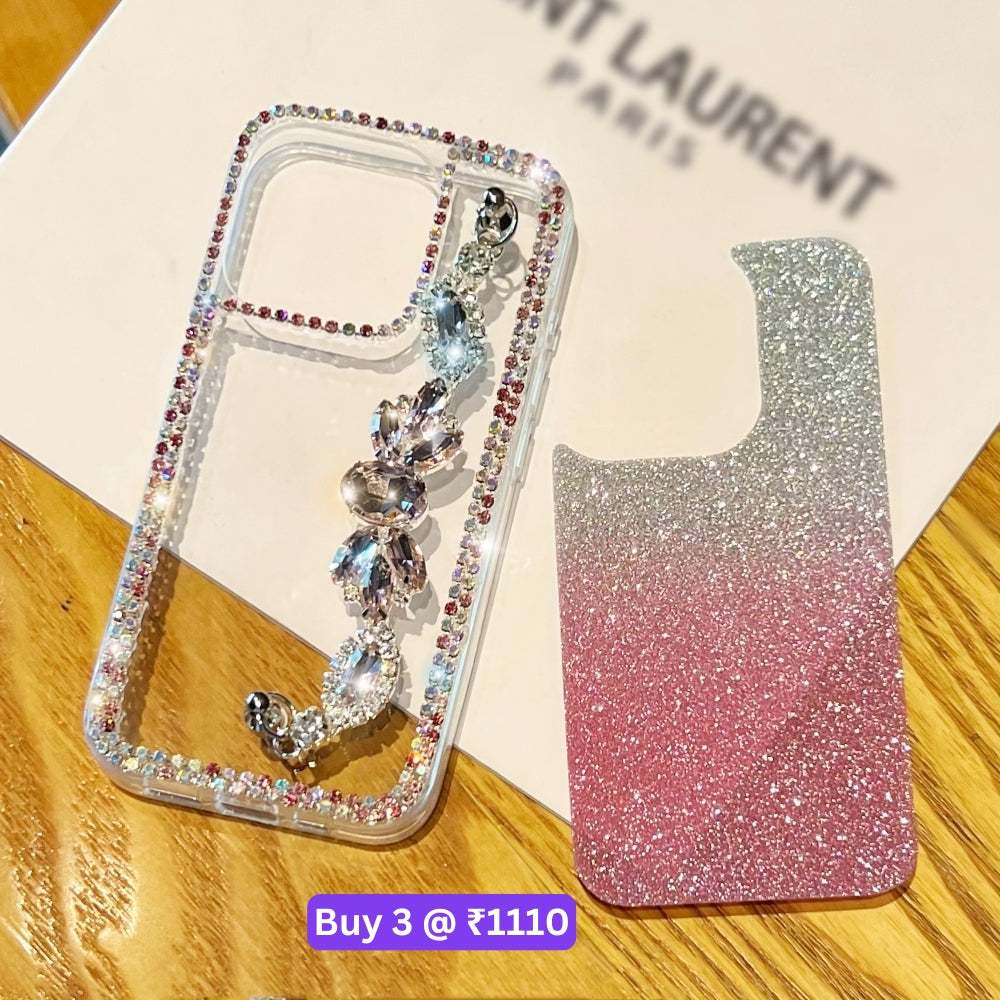 Diamond Bracelet Chain Glitter Plated TPU (Soft) Phone Case - Samsung S24