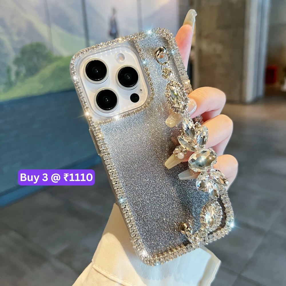 Diamond Bracelet Chain Glitter Plated TPU (Soft) Phone Case - Samsung S24