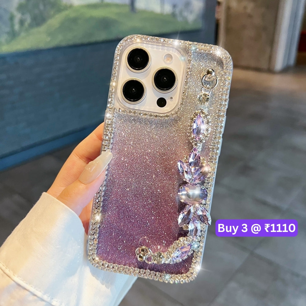 Diamond Bracelet Chain Glitter Plated TPU (Soft) Phone Case - Samsung S24