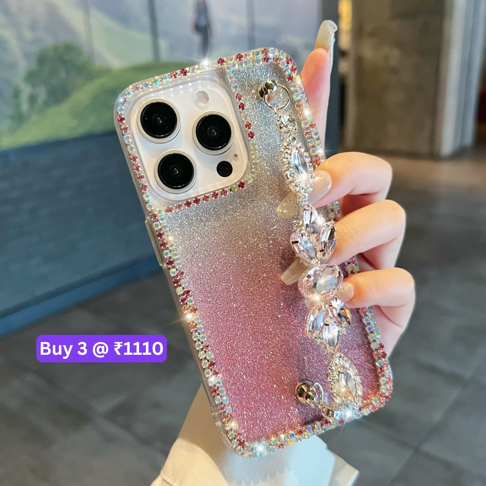 Diamond Bracelet Chain Glitter Plated TPU (Soft) Phone Case - Samsung S24