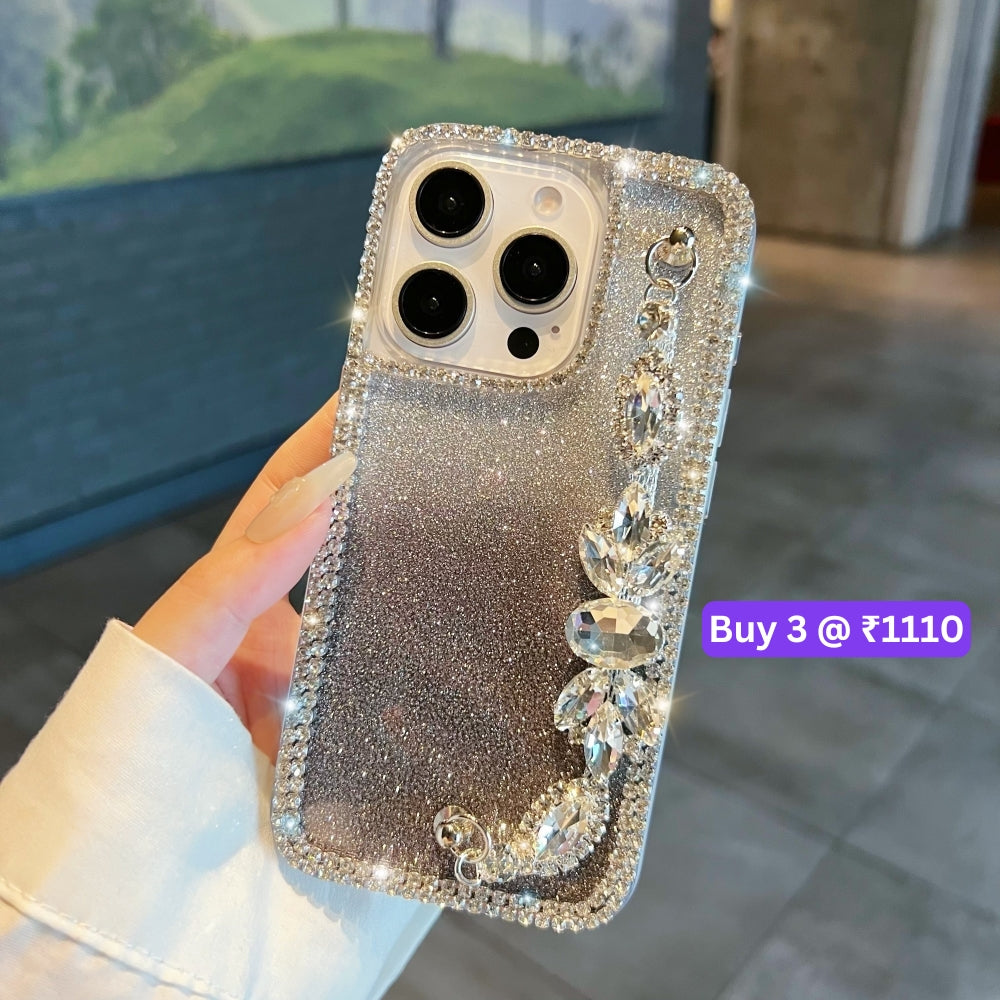 Diamond Bracelet Chain Glitter Plated TPU (Soft) Phone Case - Samsung S24