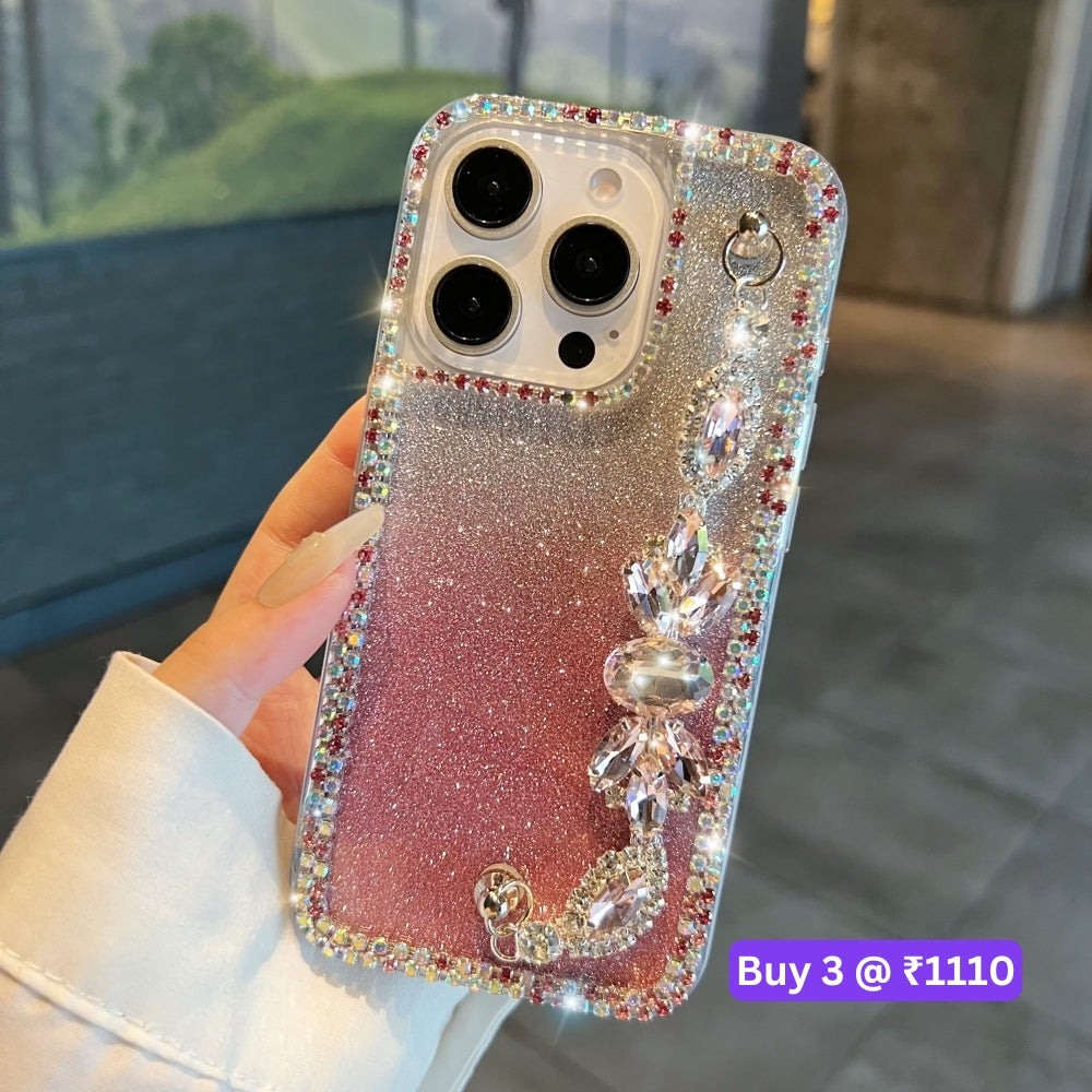 Diamond Bracelet Chain Glitter Plated TPU (Soft) Phone Case - Samsung S24