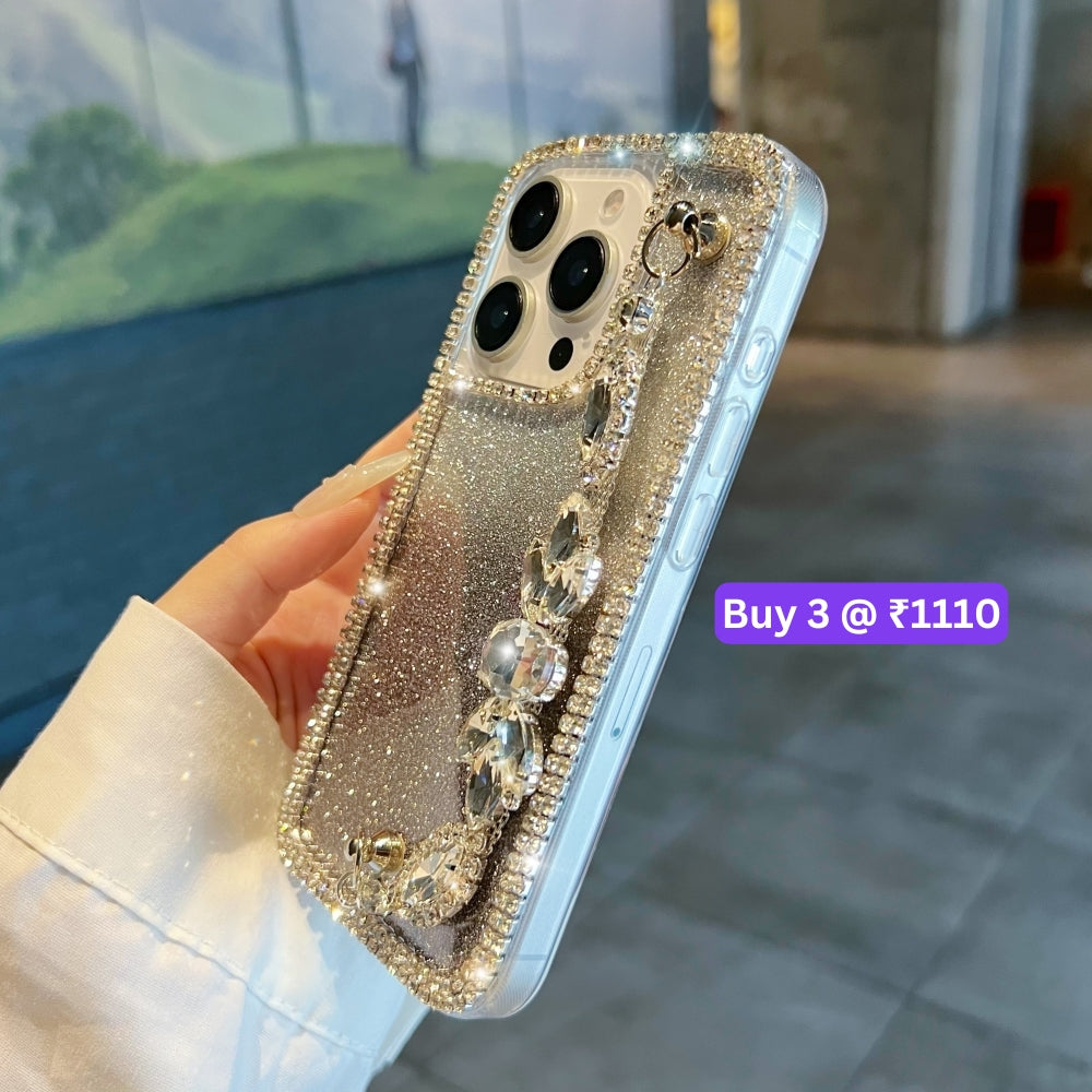 Diamond Bracelet Chain Glitter Plated TPU (Soft) Phone Case - Samsung S24
