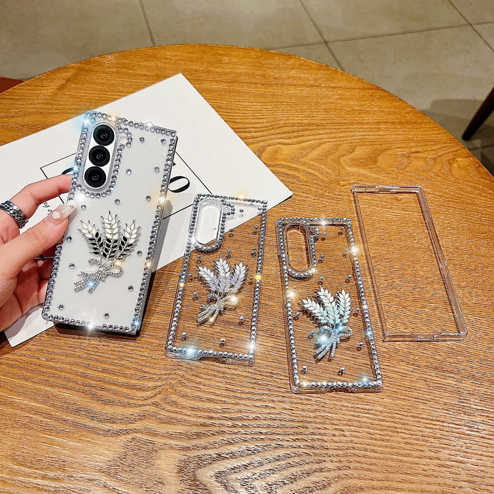 Diamond Leaves TPU (Soft) Handmade Bling Phone Case - Samsung Z Fold 5