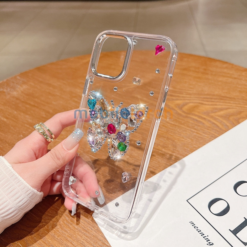 Diamond Stone Butterfly TPU (Soft) Phone Case - iPhone 14 Pro