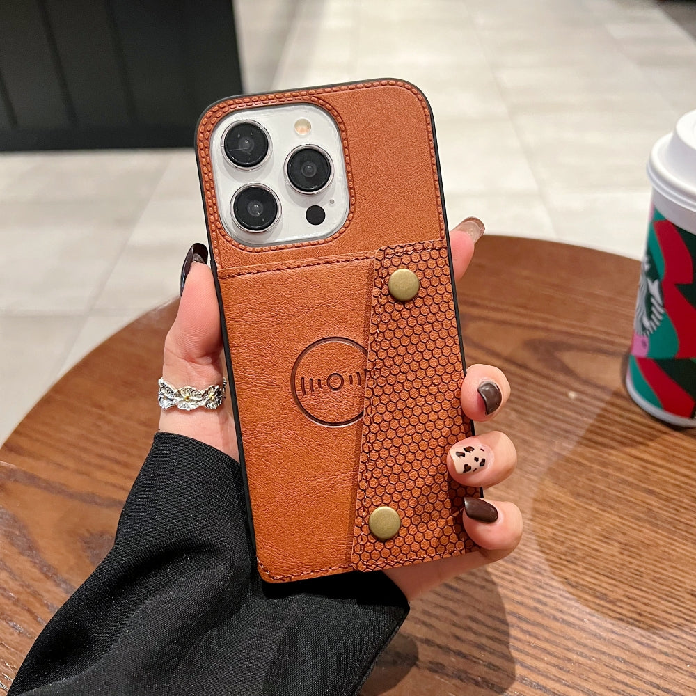 Double Buckle Magnetic Button Closer Phone Case