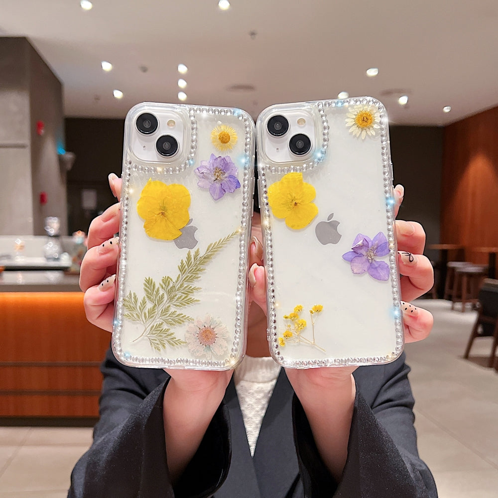 Dried Real Flowers Aesthetic Transparent Phone Case - iPhone 16 Pro Max
