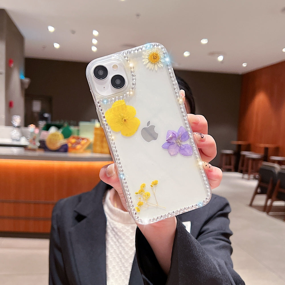 Dried Real Flowers Aesthetic Transparent Phone Case - iPhone 16 Pro Max