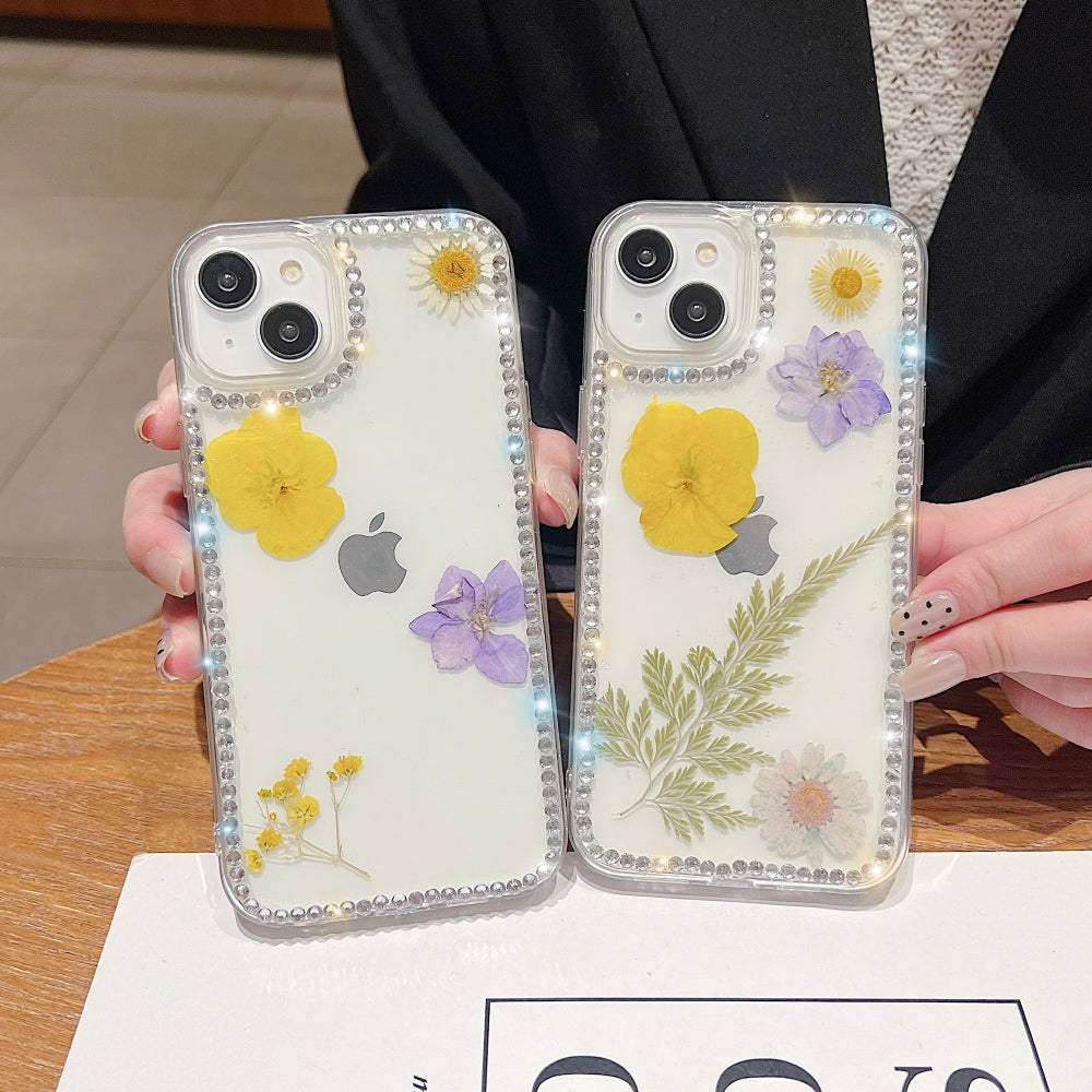 Dried Real Flowers Aesthetic Transparent Phone Case - iPhone 16 Pro Max