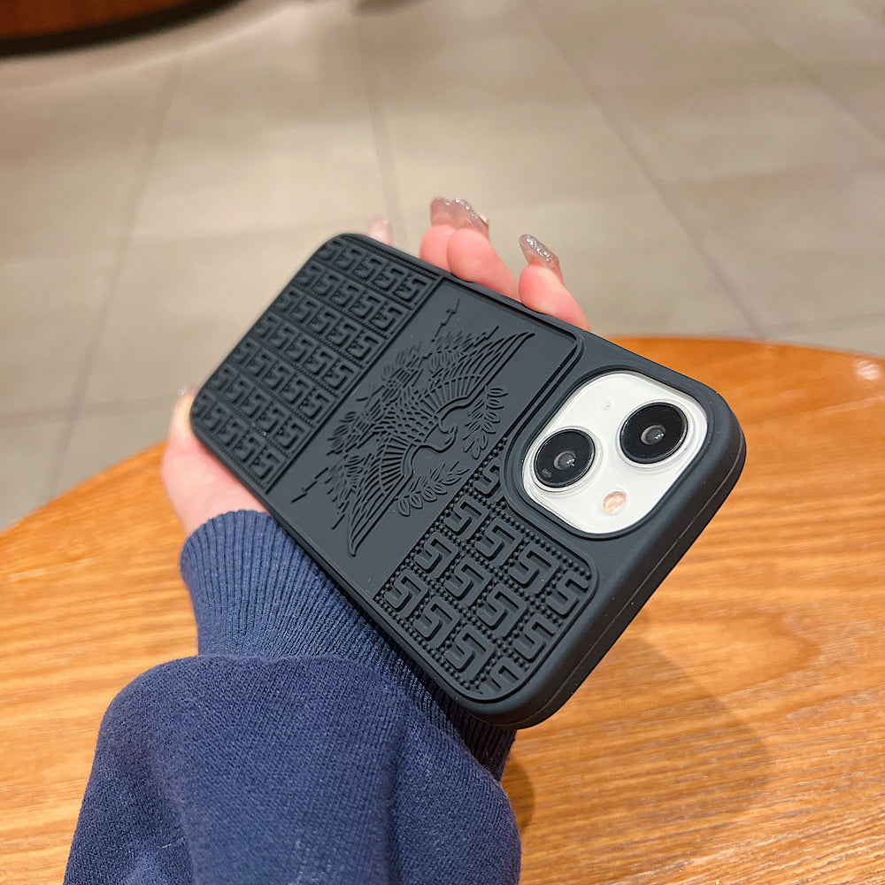 Creative Eagle Embossed Shockproof TPU (Soft) Phone Case - iPhone 15 Pro Max