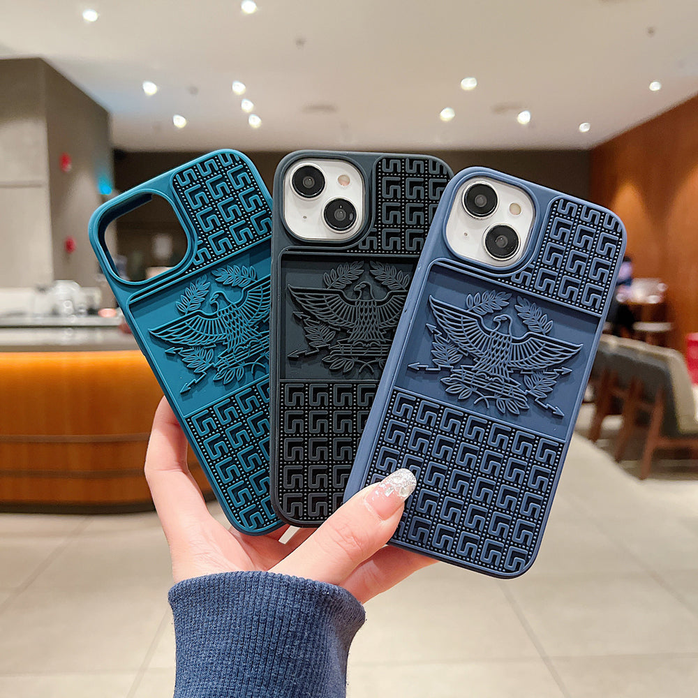 Creative Eagle Embossed Shockproof TPU (Soft) Phone Case - iPhone 15 Pro Max
