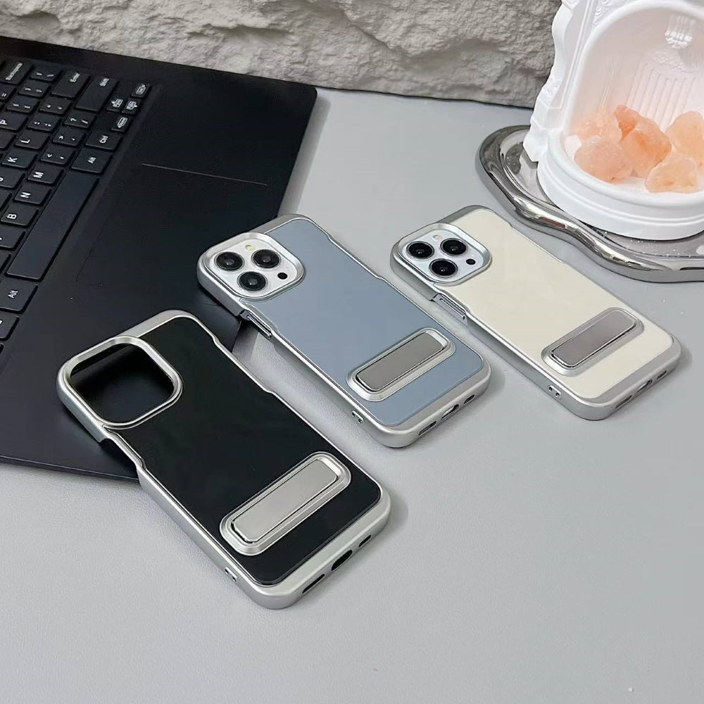 Electroplated Metal Kickstand Phone Case