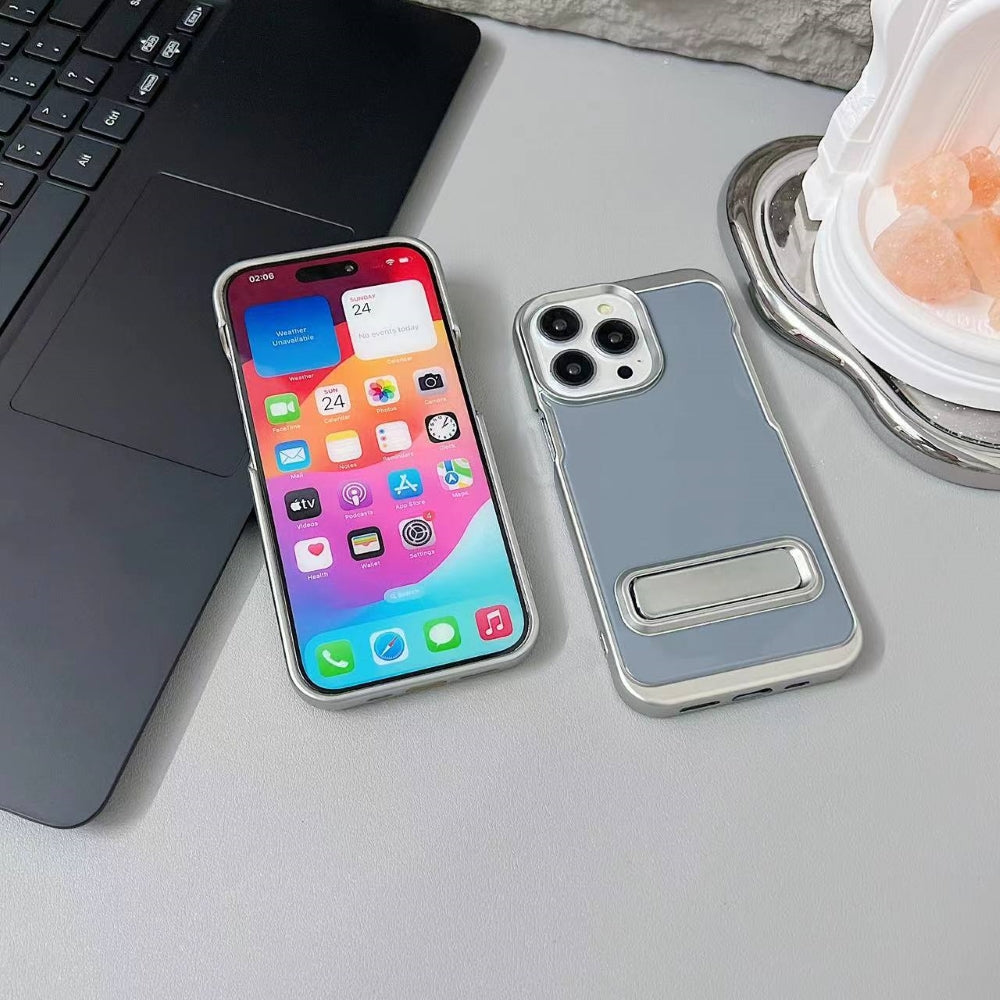 Electroplated Metal Kickstand Phone Case