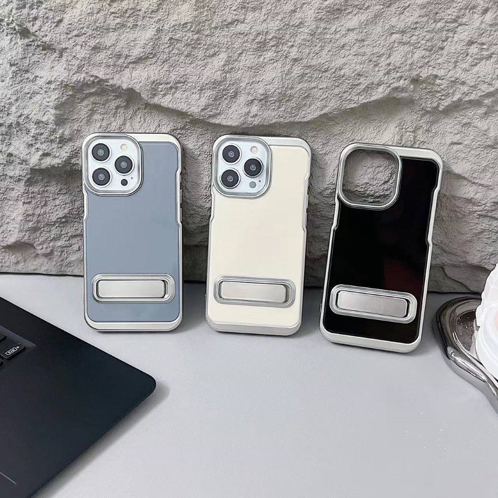 Electroplated Metal Kickstand Phone Case
