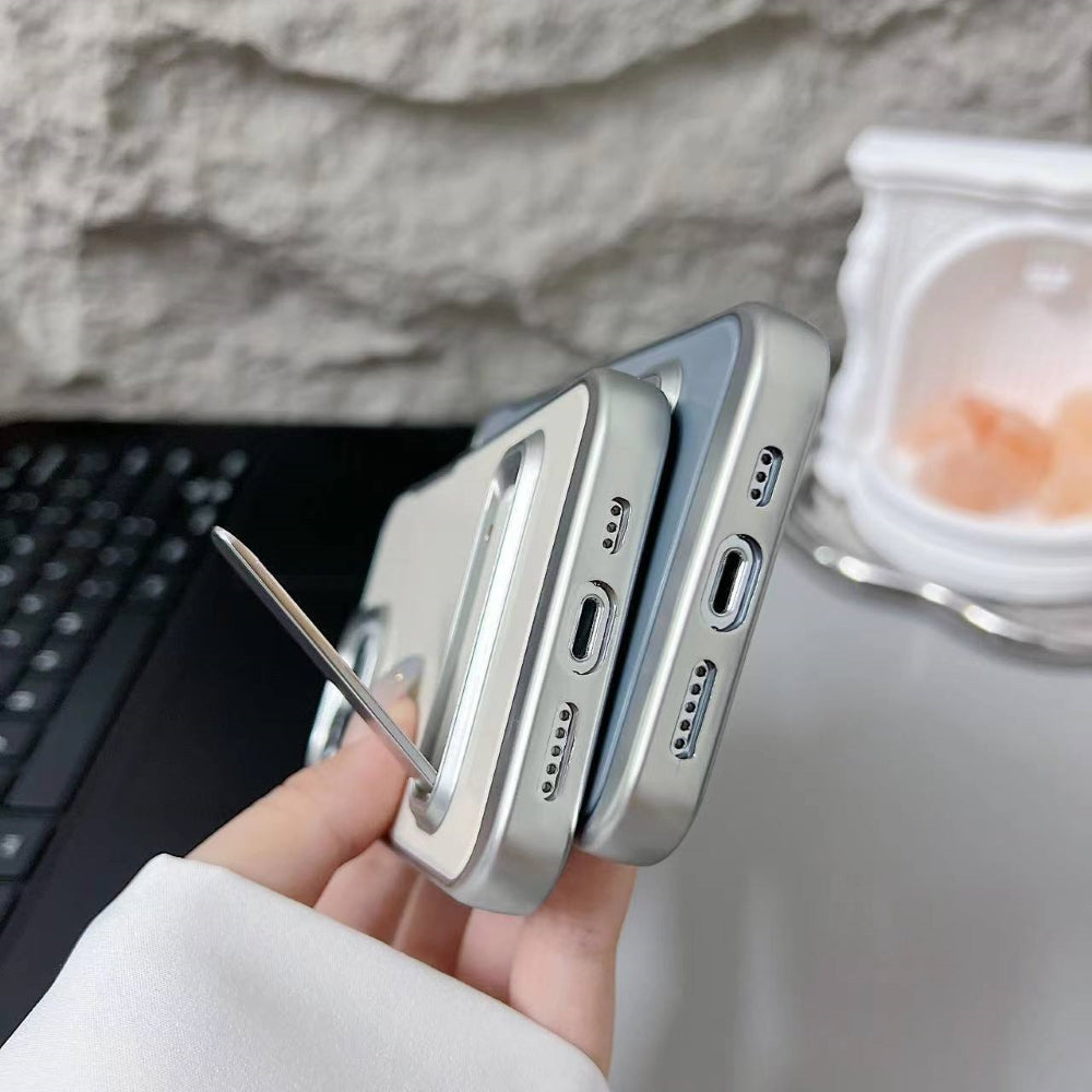 Electroplated Metal Kickstand Phone Case