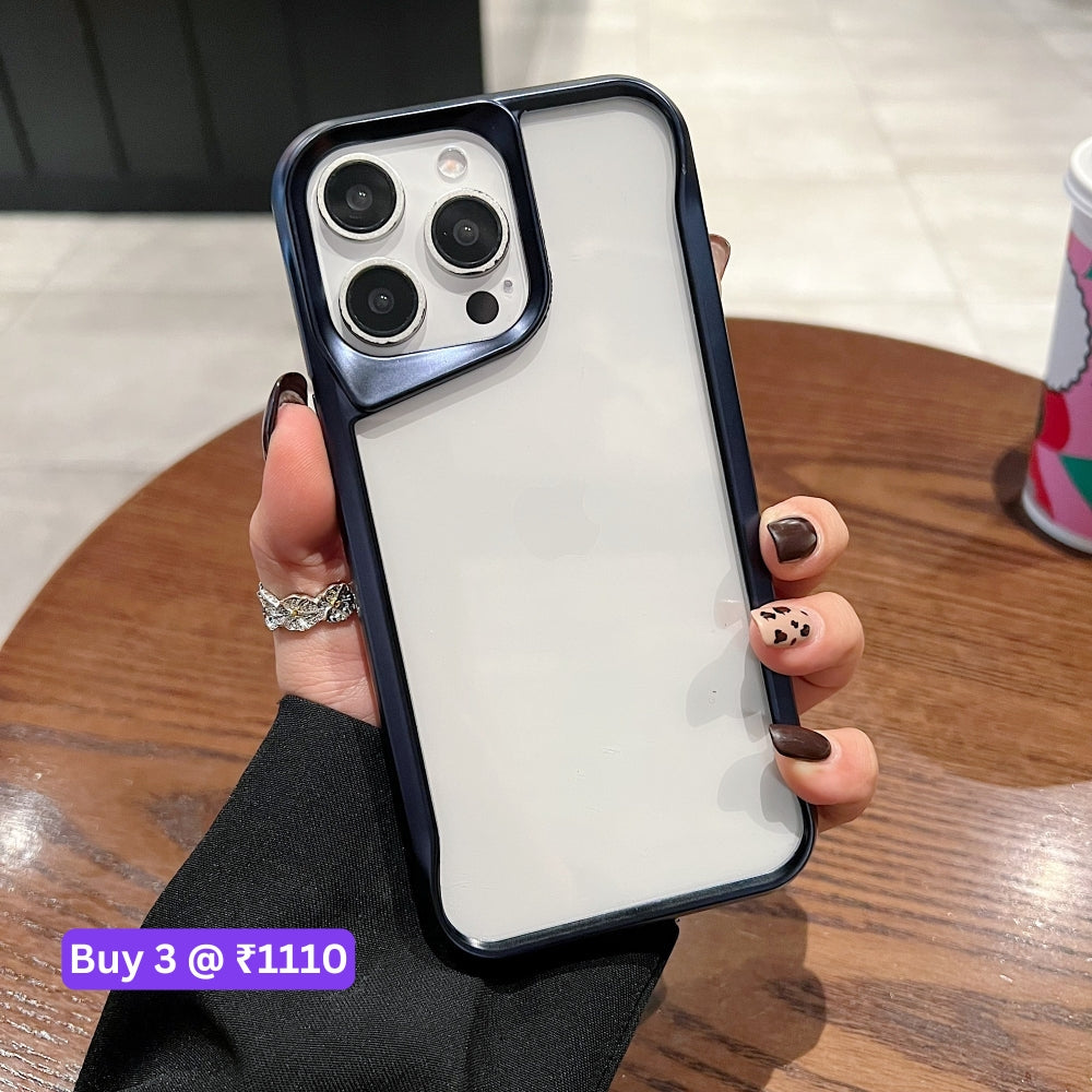 Electroplated Frame TPU (Soft) Transparent Phone Case - iPhone 15 Pro Max