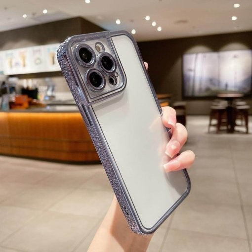 Electroplated Case Transparent Embossed - iPhone 12 Pro