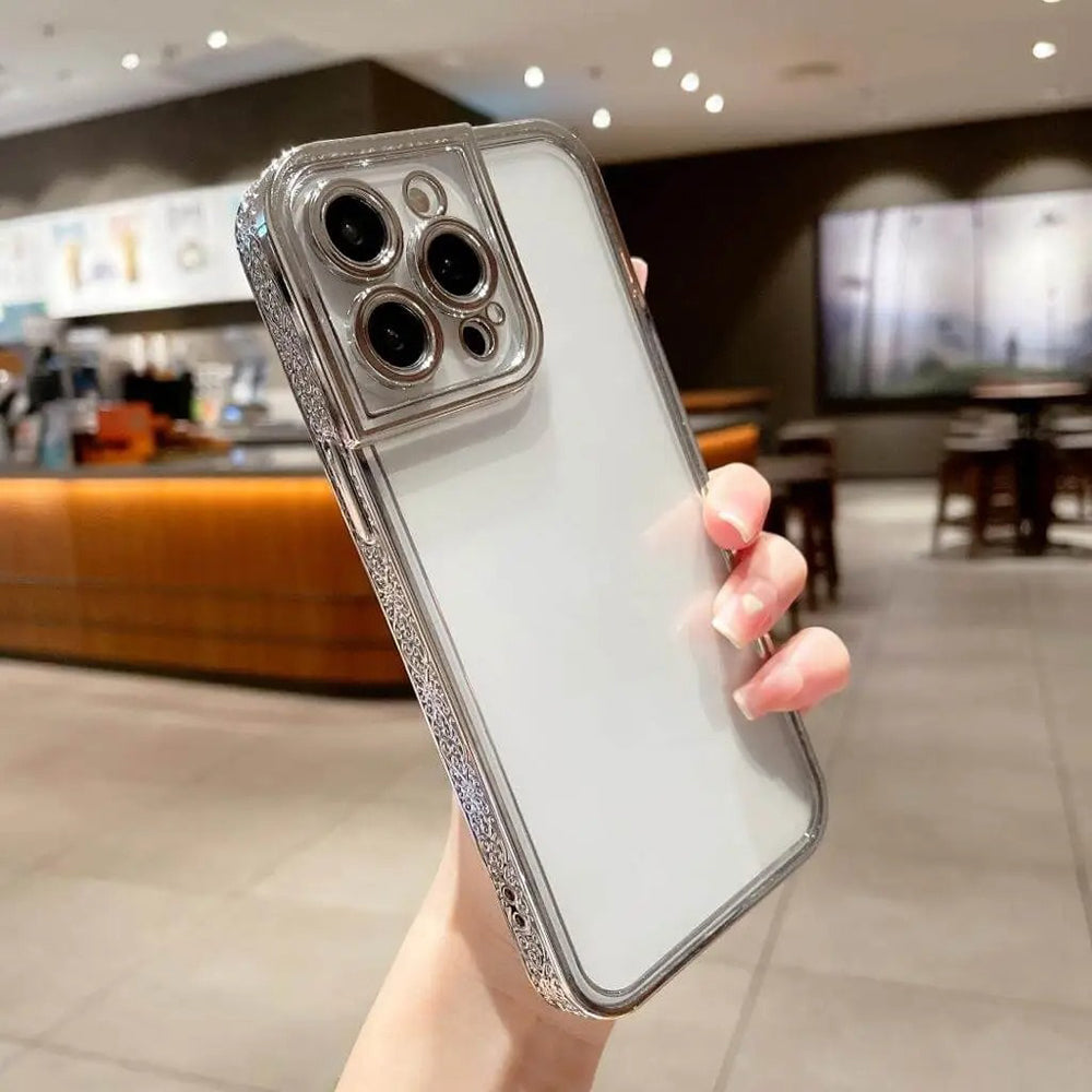 Electroplated Case Transparent Embossed - iPhone 13 Pro