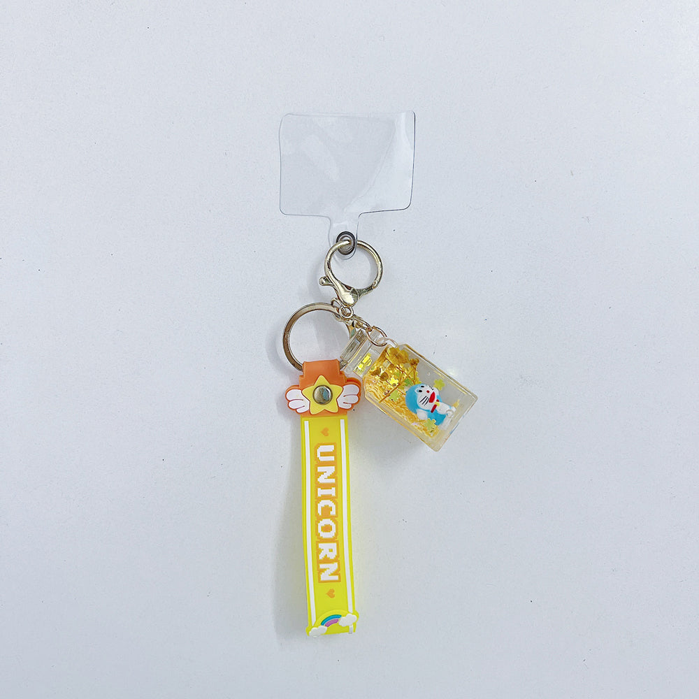Floating Cartoon Character Liquid Glitter Keychain | Handbag Charm