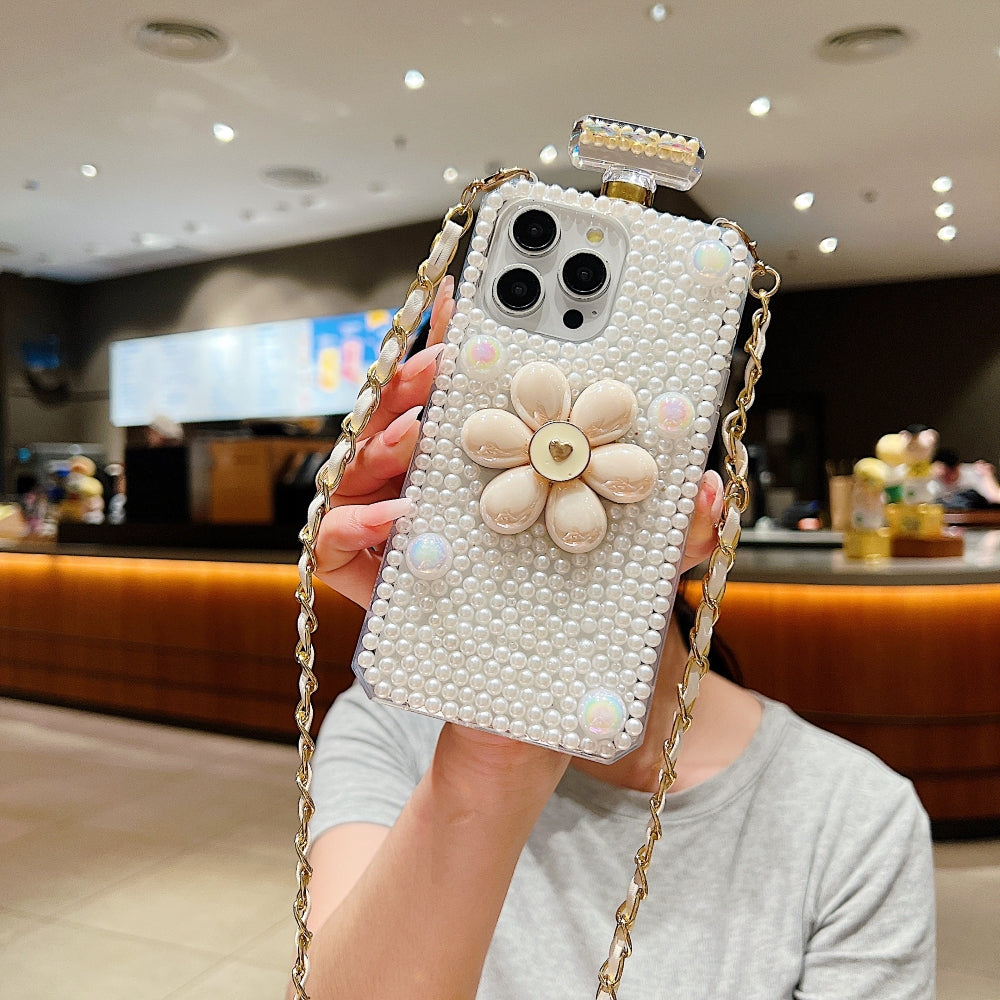 Flower Pearly Perfume Bottle Handmade Soft Phone Case