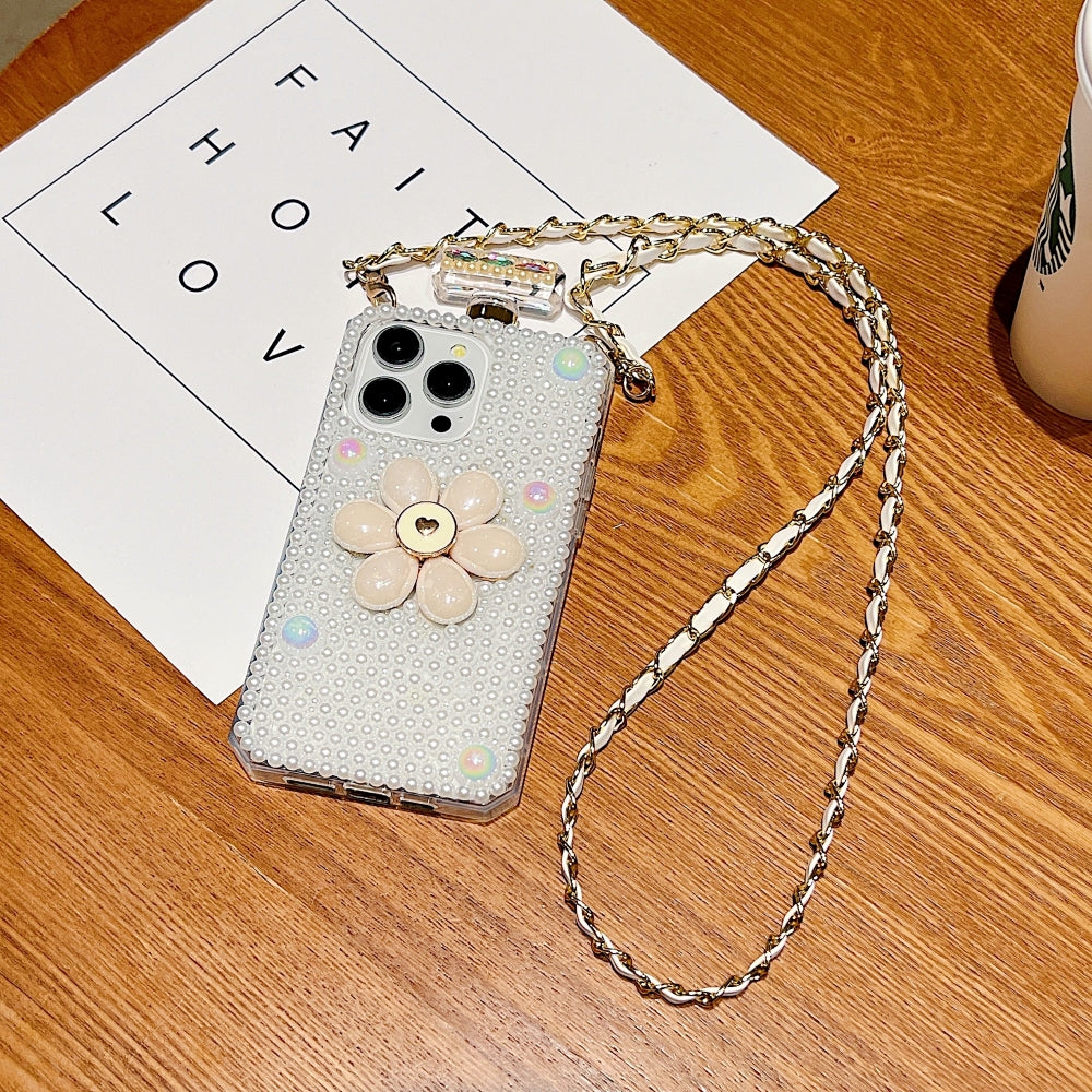 Flower Pearly Perfume Bottle Handmade Soft Phone Case