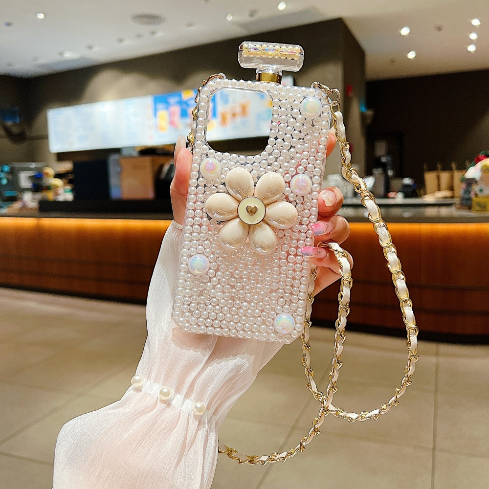 Flower Pearly Perfume Bottle Handmade Soft Phone Case