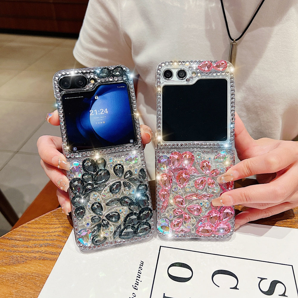 Full Covered Diamond and Butterfly Charm TPU (Soft) Phone Case | Mobile Cover - Samsung Z Flip 6