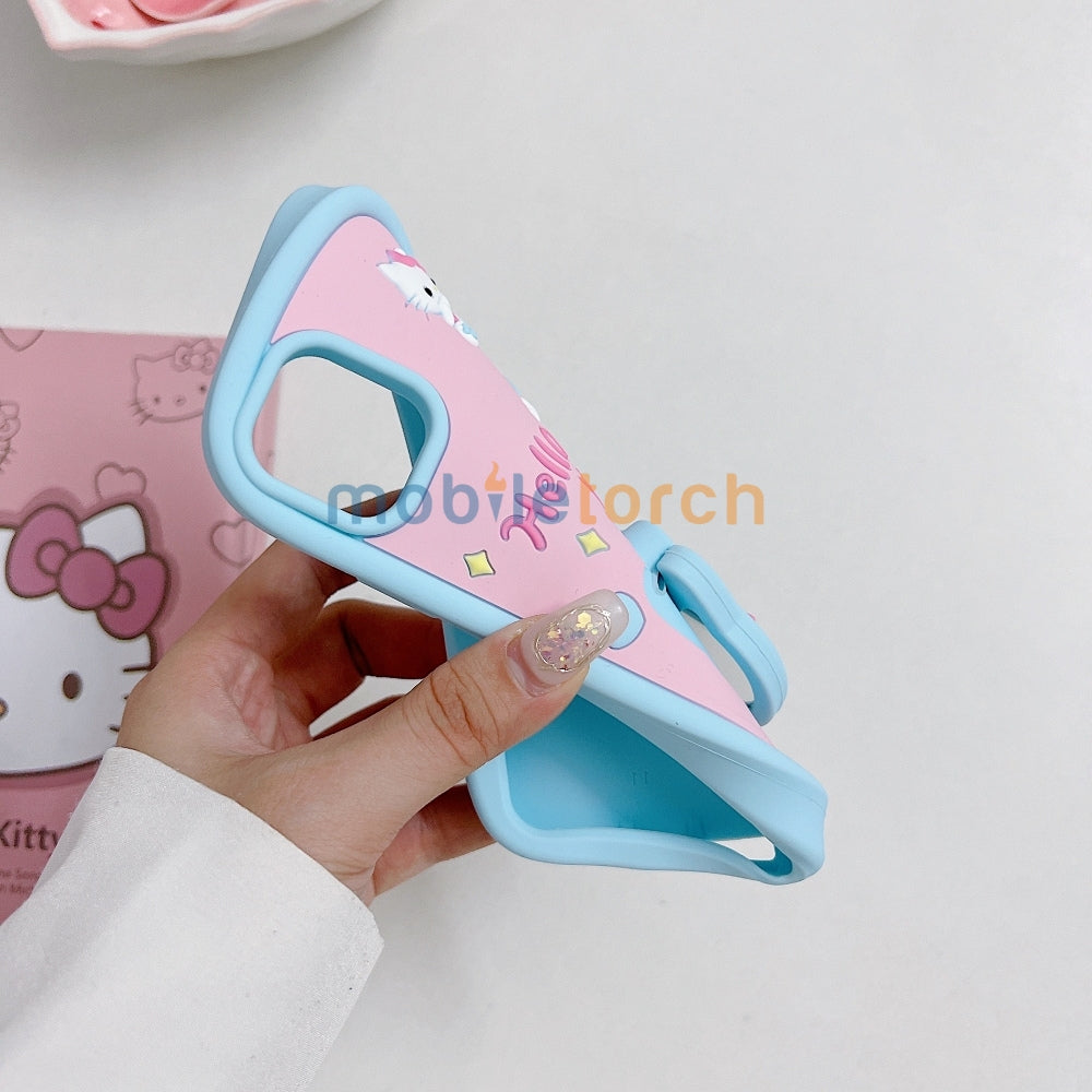 Full Protective Bow Cat Doll Flip Mirror Phone Case - iPhone 14 Pro Max