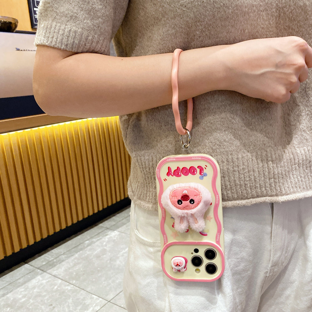 Fur Cartoon Wave Style Color Printing TPU (Soft) Camera Protection Phone Case - iPhone 15