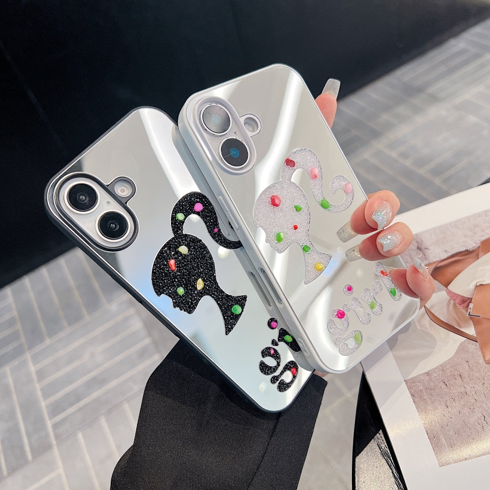 Girl Printed Graphic Mirror Phone Case - iPhone 15 Plus