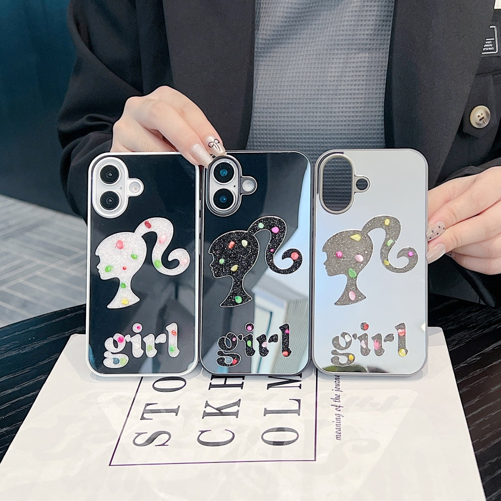 Girl Printed Graphic Mirror Phone Case - iPhone 15 Plus