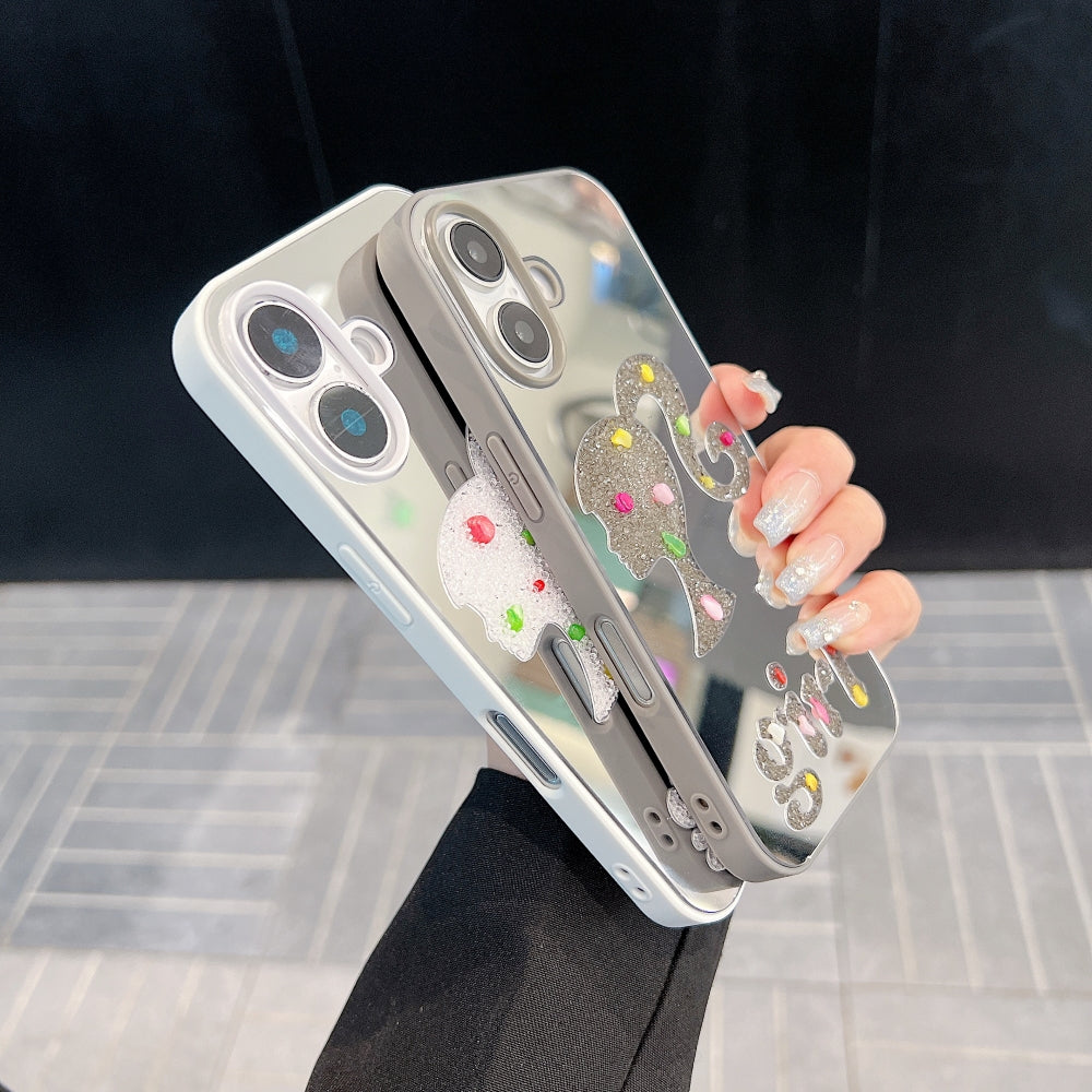 Girl Printed Graphic Mirror Phone Case - iPhone 15 Plus